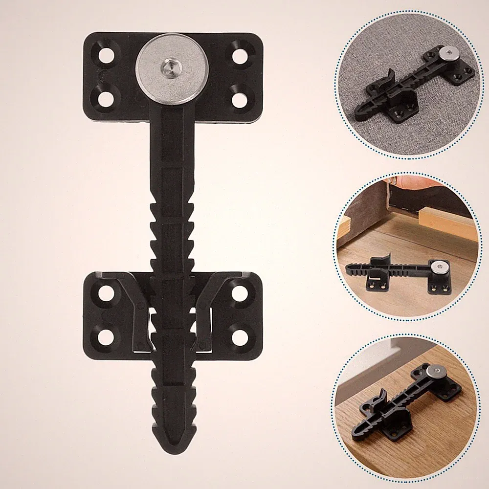6Pcs Black Plastic Invisible Sofa Joint Connectors for Sectional Couch Support