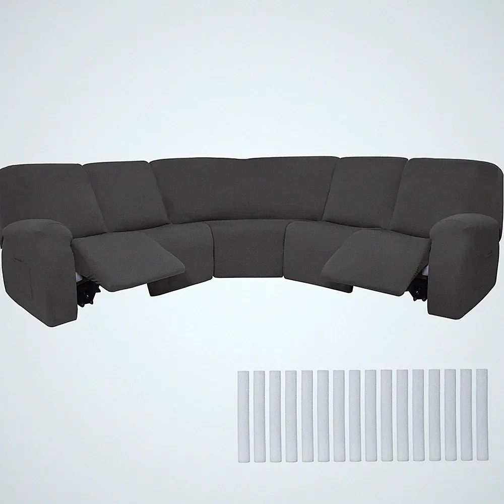 7 Pcs L Shape Sectional Recliner Sofa Covers 5 Seat Sectional Couch Covers Mi...