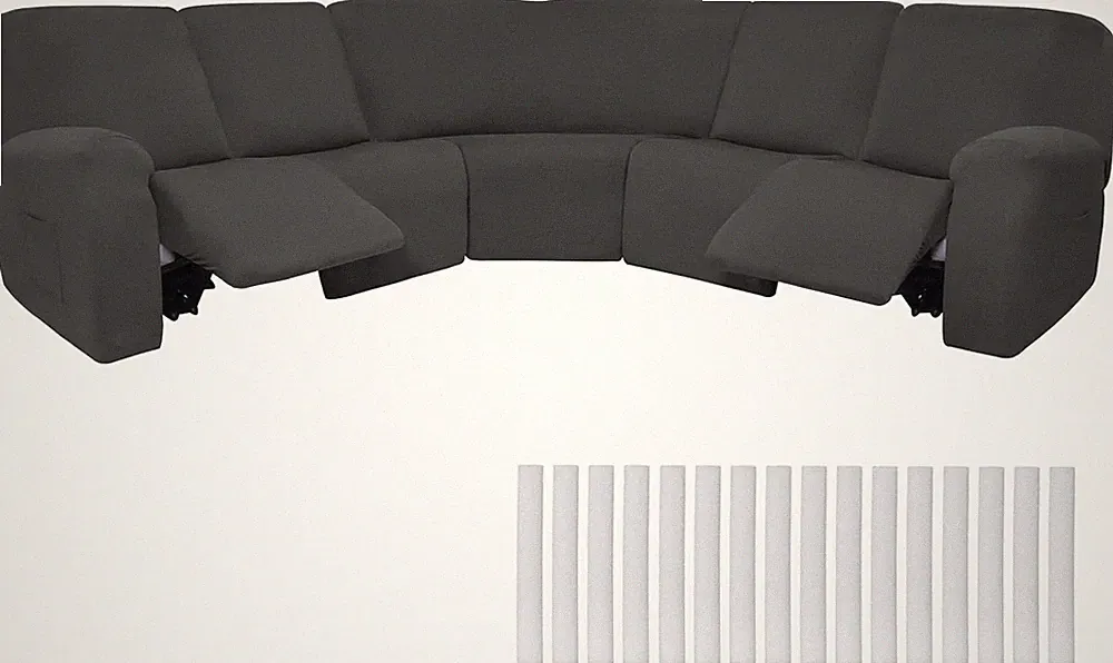 7 Pcs L Shape Sectional Recliner Sofa Covers 5 Seat Sectional Couch Covers Milk
