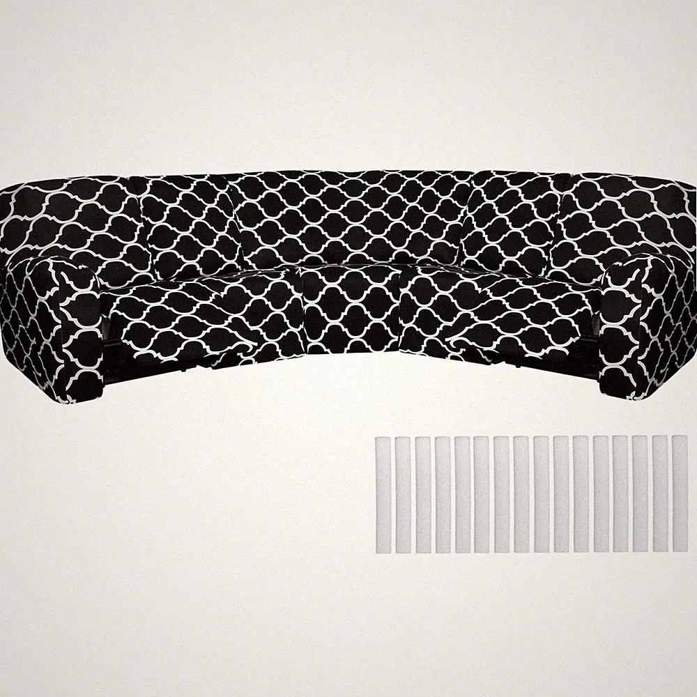 7 Pcs Printed L Shape Sectional Recliner Sofa Covers 5 Seat Sectional Couch C...