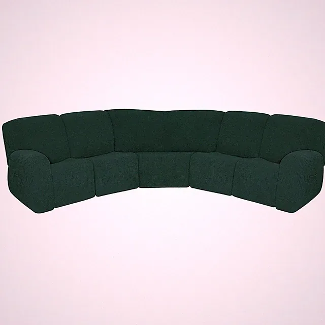 7-Piece Jacquard Stretch Reclining Couch Covers 5 Seats Corner Sofa Cover L S...