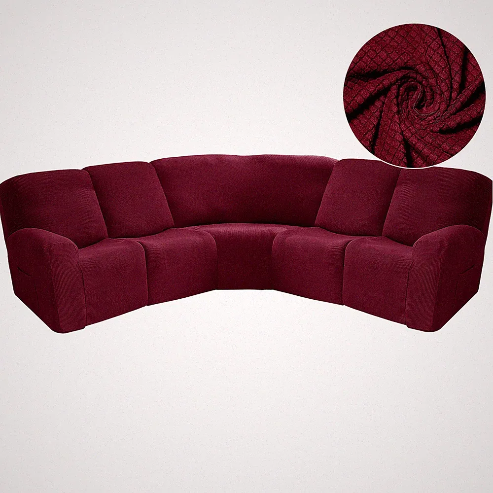 7-Piece L Shape Sectional Recliner Sofa Covers 5 Seater Reclining Couch Covers