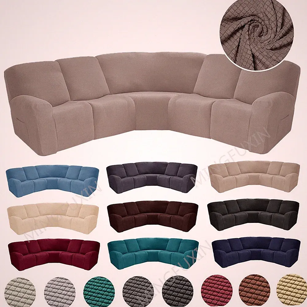 7-Piece L Shape Sectional Recliner Sofa Covers 5 Seater Reclining Couch Covers