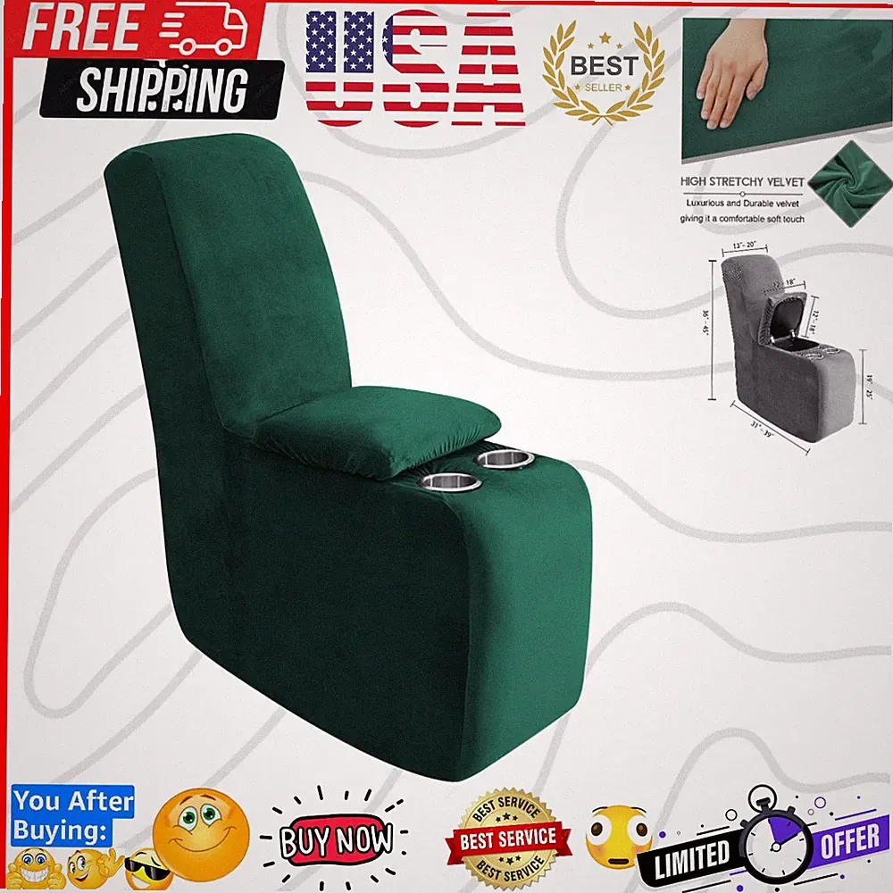 7-Piece L Shape Sectional Recliner Sofa Covers, Velvet Stretch Reclining Couc...