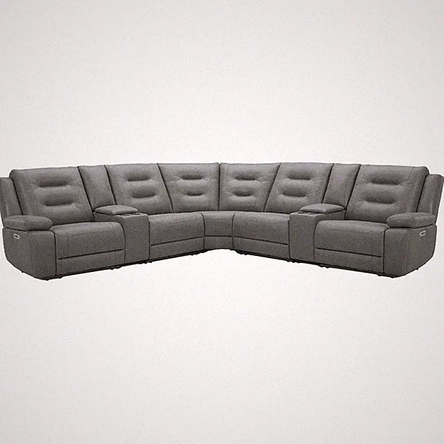 7 Piece Modular Power Reclining Sectional,Power Adjustable Headrests 2 Consoles