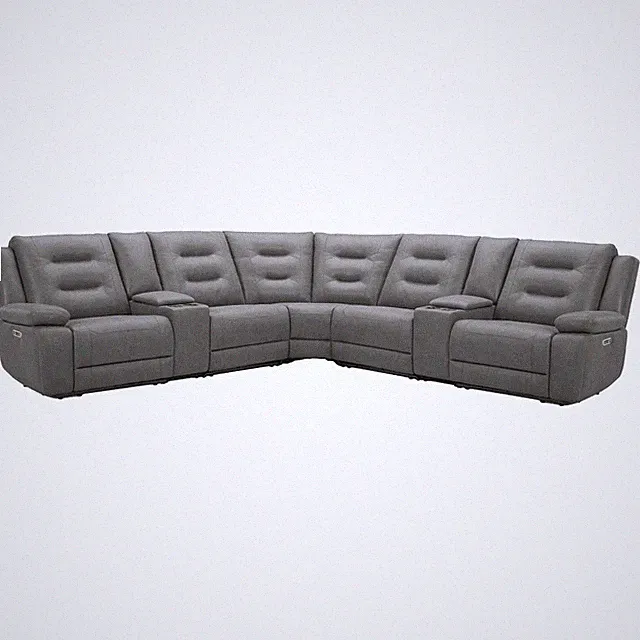 7 Piece Modular Power Reclining Sectional,Power Adjustable Headrests 2 Consoles