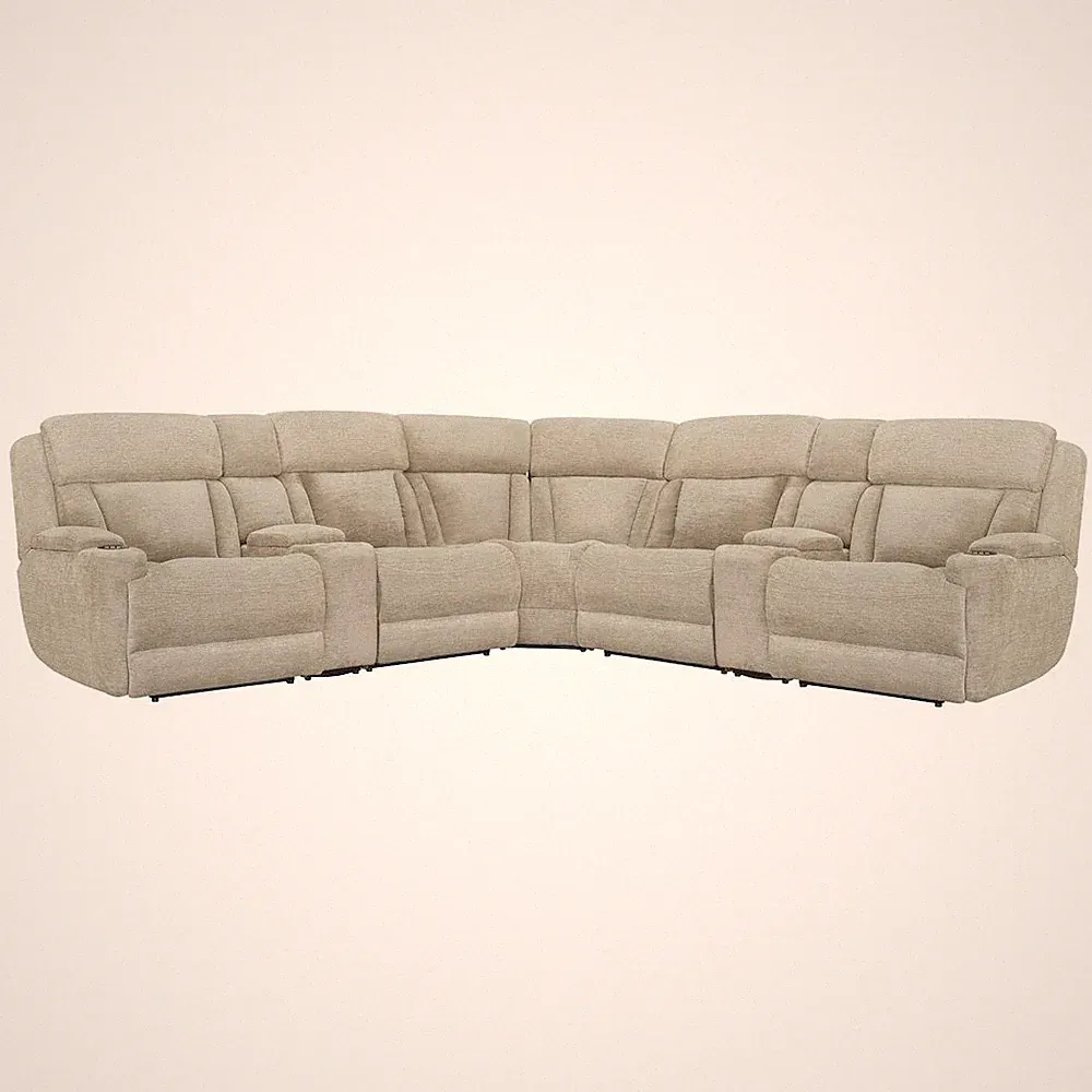 7 Piece Modular Power Reclining Sectional with Power Adjustable Headrests