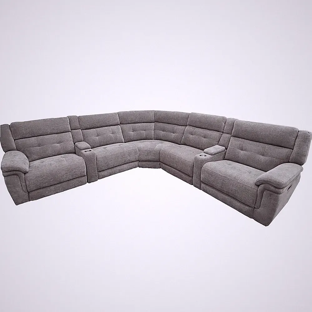 7 Piece Modular Power Reclining Sectional with Power Adjustable Headrests