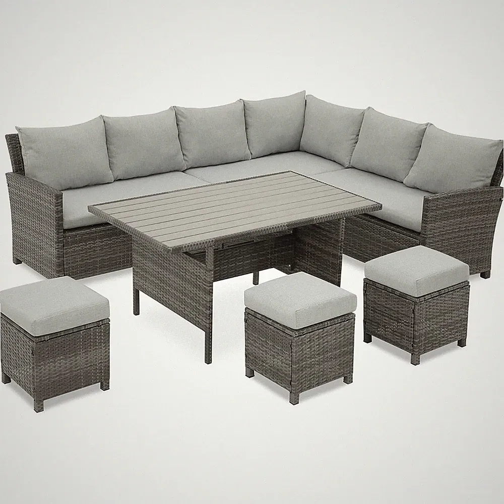 outdoor sectional with dining table