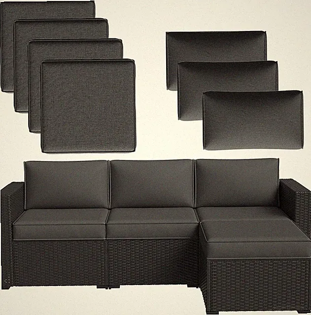 7-Piece Patio Furniture Cushions 4pc Thick Replacement Patio Couch Cushions