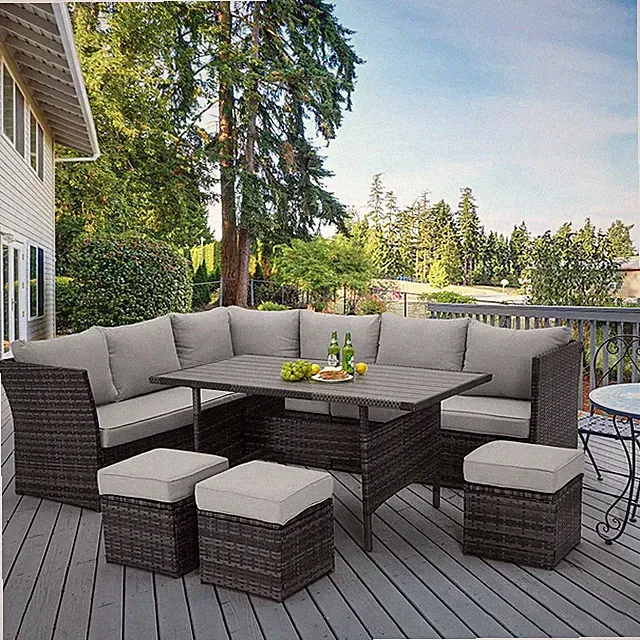 7 Piece Patio Set, Outdoor Sectional Sofa, Waterproof