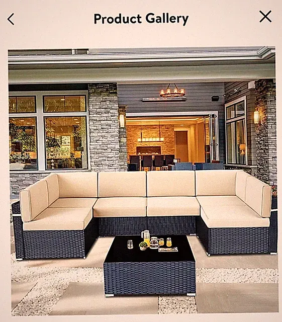 7 Piece Rattan Sectional Sofa Set