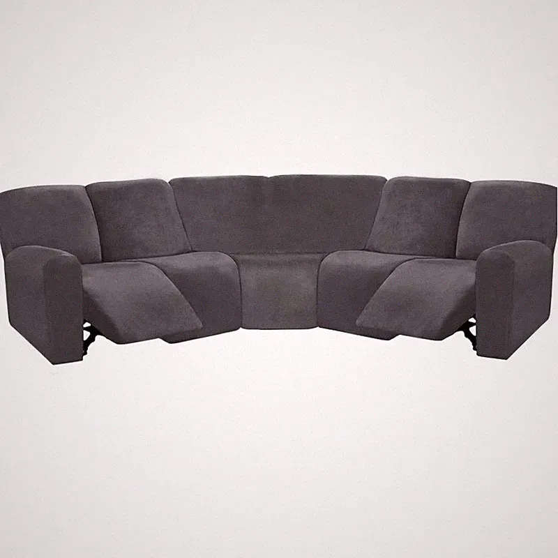 7-Piece Sectional Sofa Covers, Velvet Stretch Reclining Couch Covers