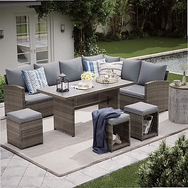 7 Piece Wicker, Outdoor Furniture Set