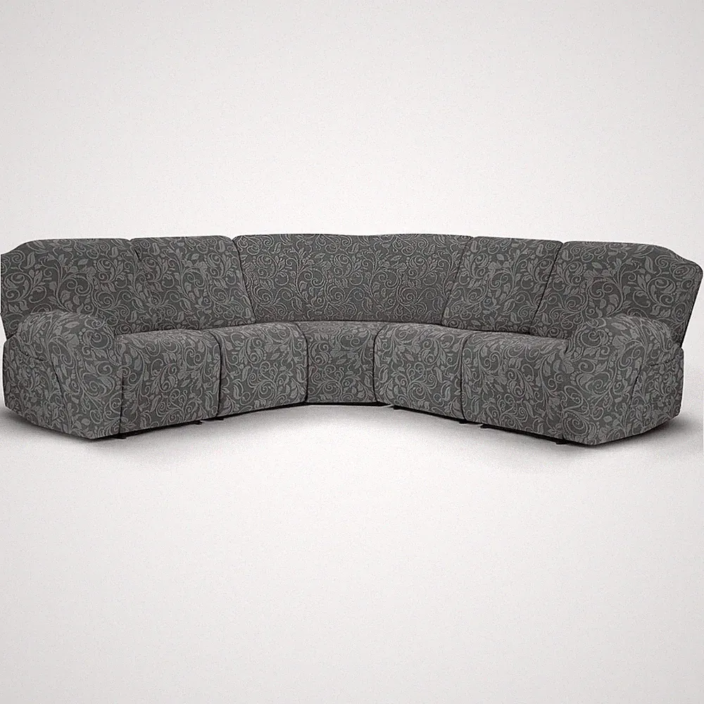 7-Pieces Stretch Sectional Sofa Slipcover Jacquard 5 Seat Recliner Couch Covers