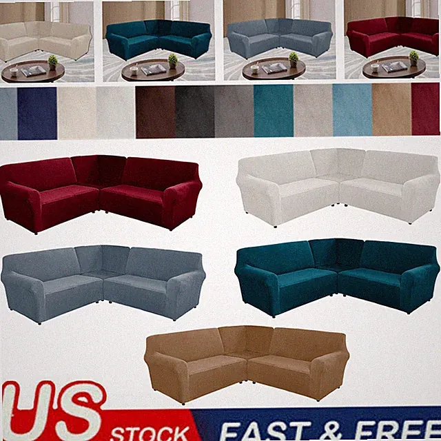7 Seat L Shaped Recliner Sofa Covers Couch Velvet Stretch Reclining Sectional