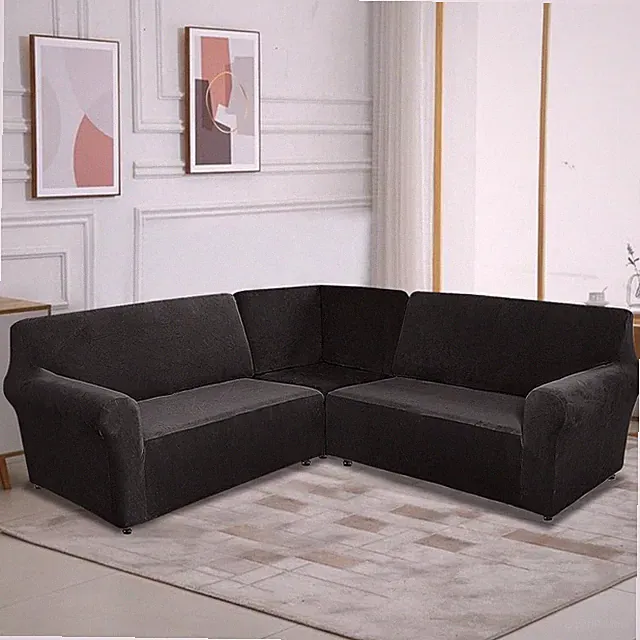 7 Seat L-Shaped Sectional Couch Slipcovers 3 Piece Corner Sofa Covers Multicolor