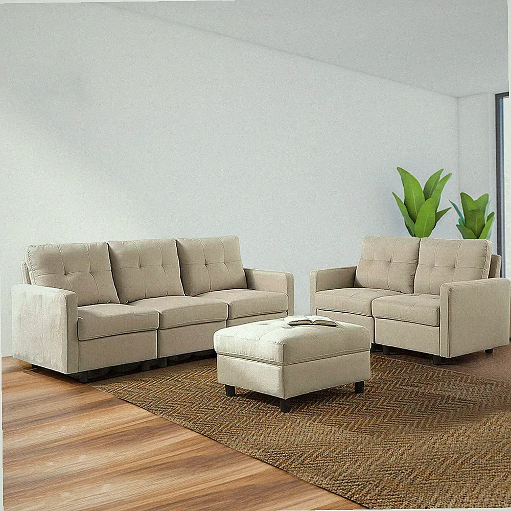 7 Seat Modern Modular Sectional Sofa Living Room Furniture Set Casual DIY Couch