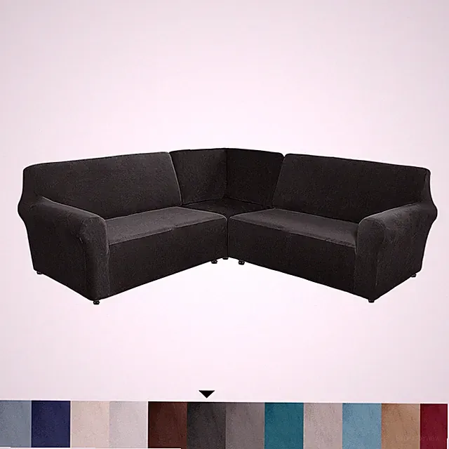 7 Seat Sofa Cover L Shaped Recliner Sofa Velvet Stretch Reclining Couch Cover