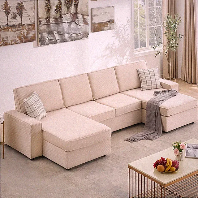 7 Seat U-Shaped Modular Sectionla Sofa Comfy Cloud Sleeper Sofa Couch for room