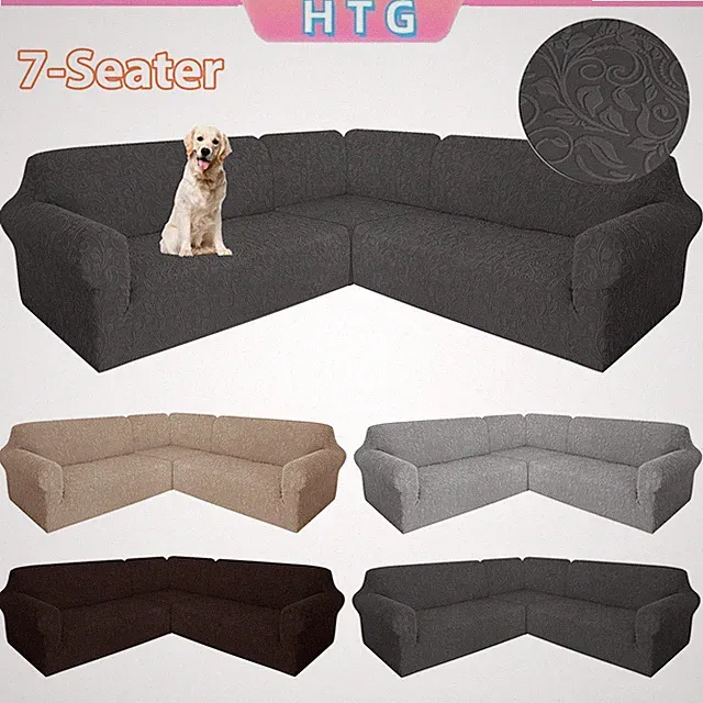 7-Seater Jacquard Corner Sofa Cover L-shaped Combination Stretch Sofa Sovers