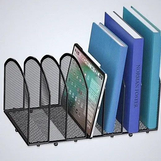 7-Section Desk File Organizer, Mesh Desktop File Sorter for Office