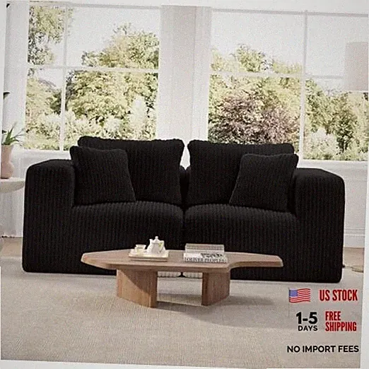 70.8" Modular Sectional Sofa, Modern Cloud Sectional Couch with Loveseat Black