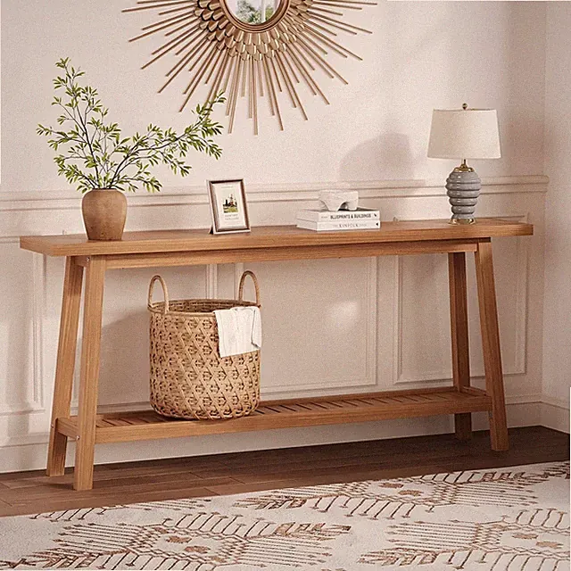 70.9" Industrial Console Table - 2-Tier Entryway Sofa Table