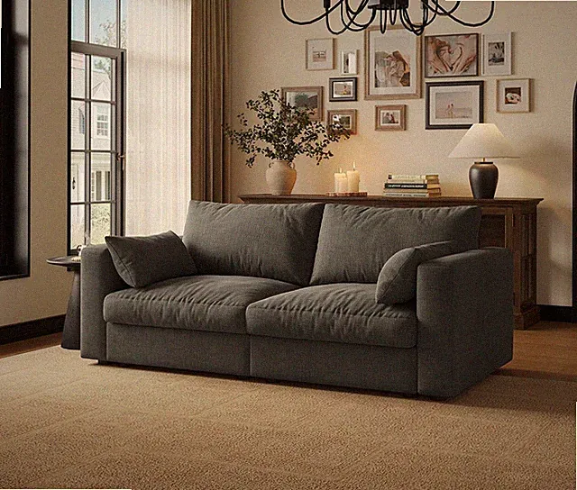 70" Cloud Modular I-Shaped Loveseat Sofa with Storage Ottoman & Chaise, Oversize