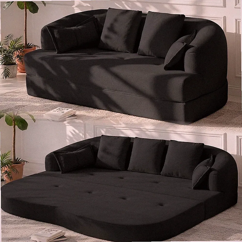70" Convertible Sofa Bed Chenille Boneless Comfortable Sleeper Futon | Sleeper