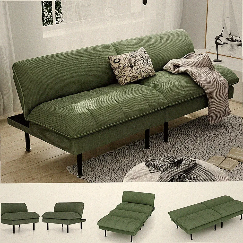 70" Futon Sofa Bed, 4 in 1 Multi-Function Couch Sleeper with Adjustable Backrest