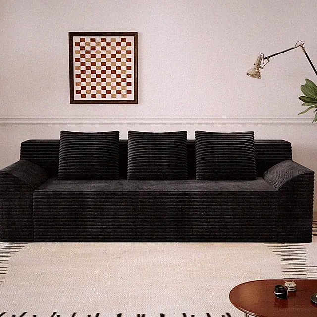 71" 3Setaser Sofa,Corduroy Fabric,Deep Seat Couches,Comfy Loveseat Sofa,No A