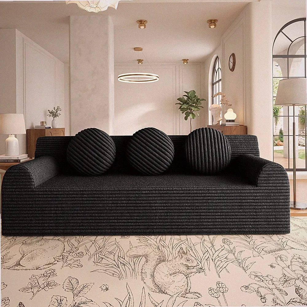 71" 3Setaser Sofa,Corduroy Fabric,Deep Seat Couches,Comfy Loveseat Sofa,No