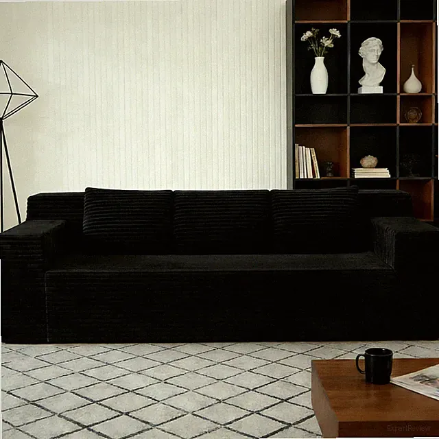 71" 3Setaser Sofa,Corduroy Fabric,Deep Seat Couches,Comfy Loveseat Sofa,No Ass