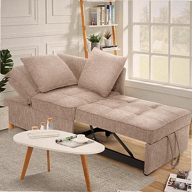 71" Convertible Couch Bed Loveseat Sofa Adjustable with Pull Out Bed Space-Savin