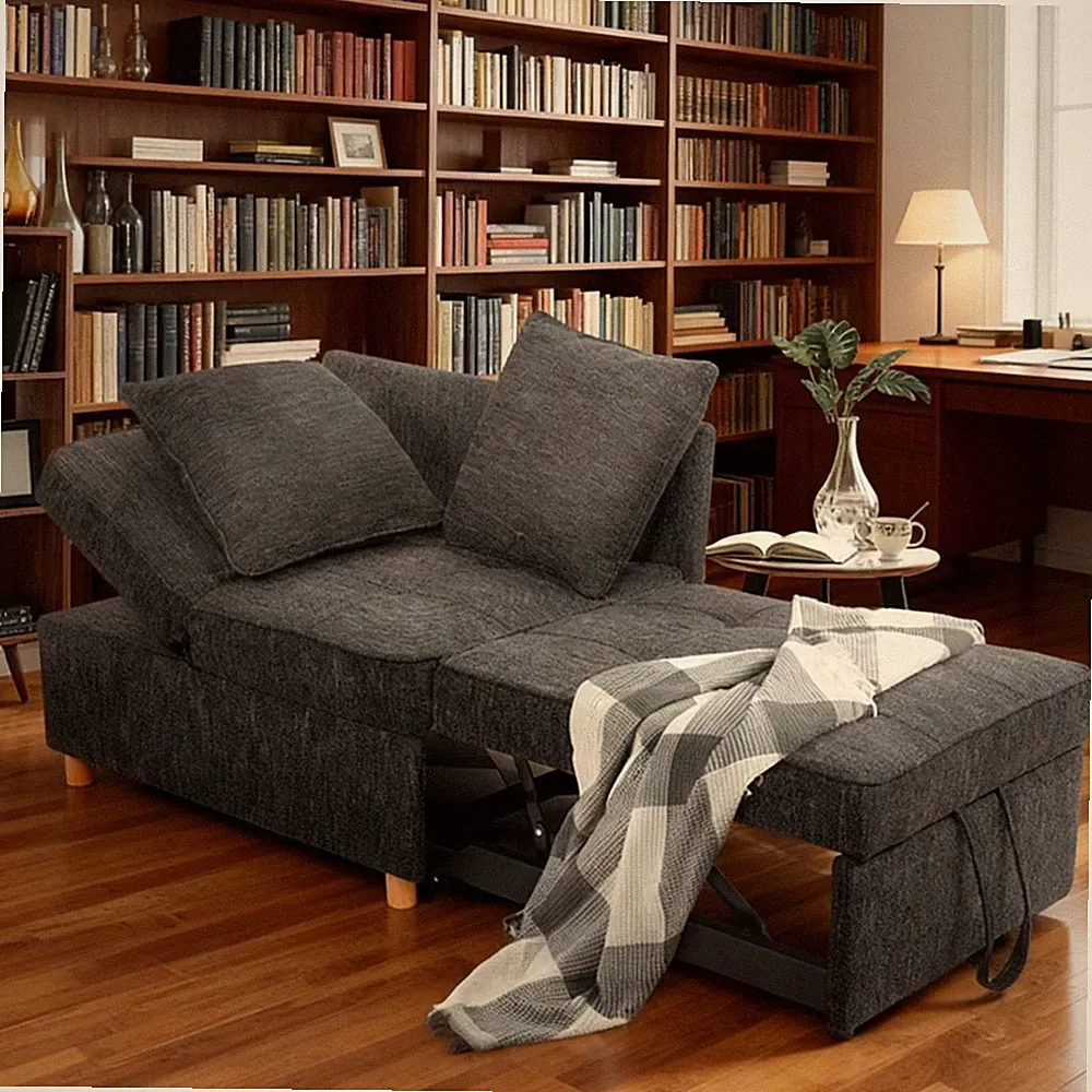 71" Convertible Small Couch w/Pull Out Bed,Loveseat Sleeper Sofa for Living Room