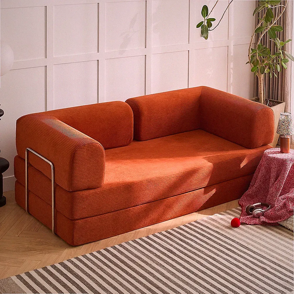 71‑Inch Modern Sectional Sofa Couch Bed Convertible No Assembly Skin-Friendly