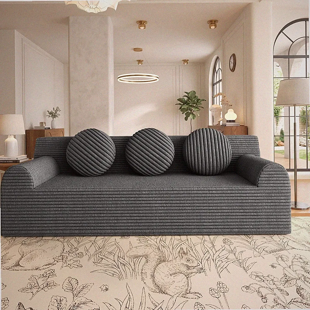 71" Love Seat Couches,Corduroy Boneless Loveseat w/Deep Seats,2 Seat Couch Apa