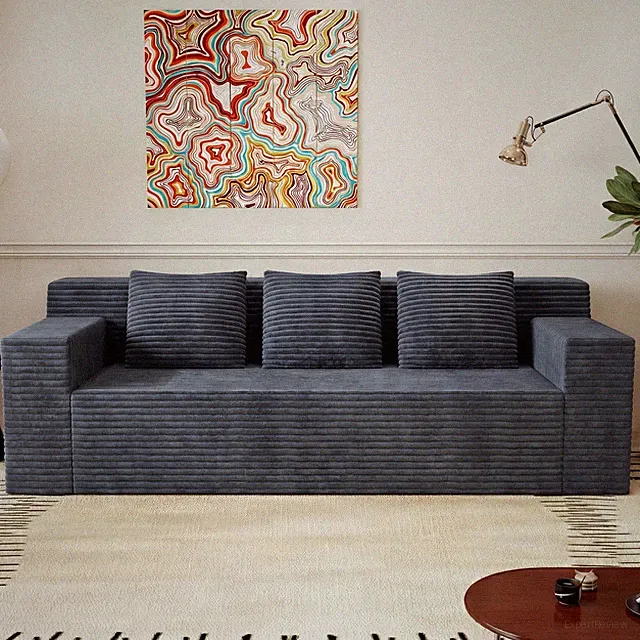 71" Love Seat Couches, Corduroy Boneless Loveseat with Deep Seats, 2 Seat Couc