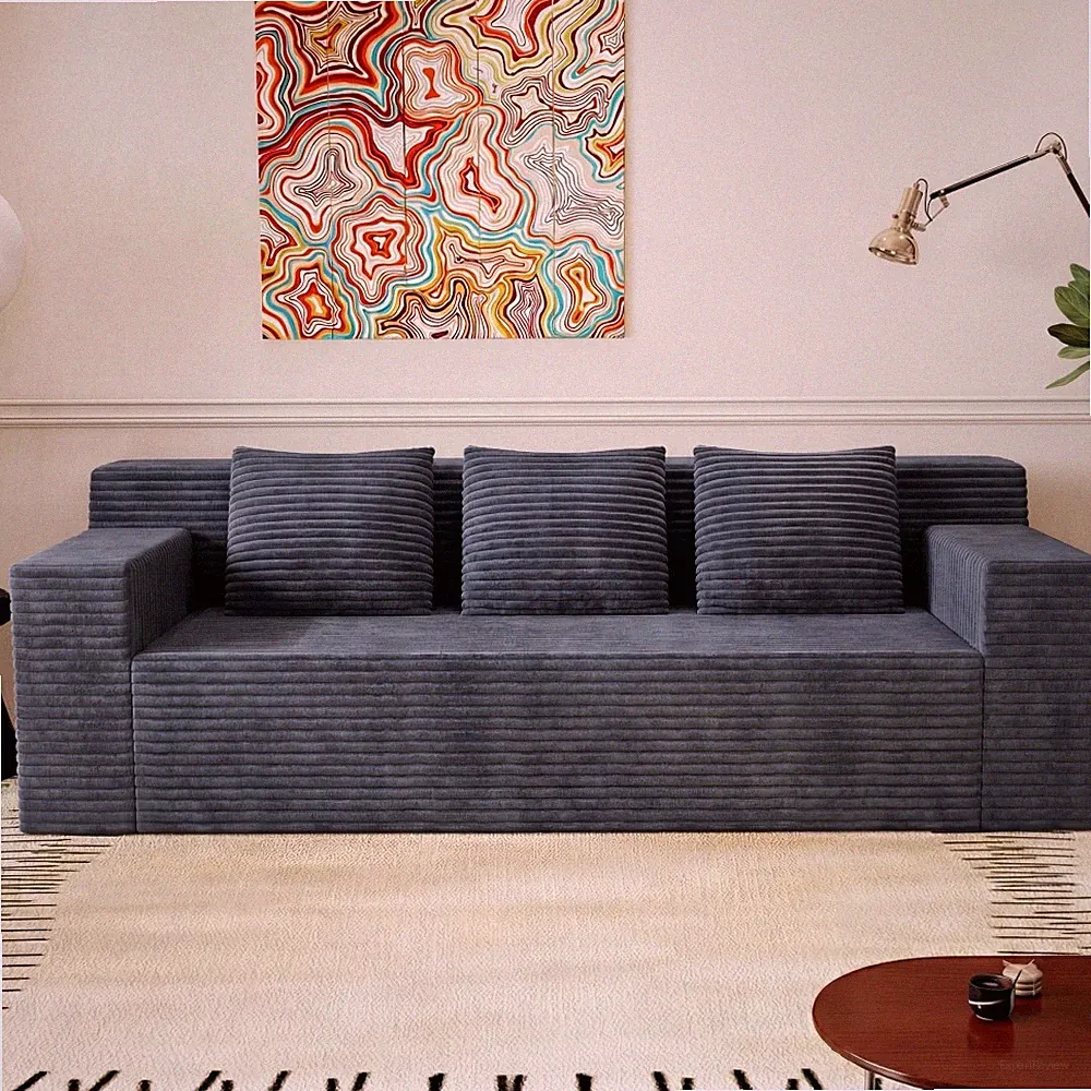 71" Love Seat Couches, Corduroy Boneless Loveseat with Deep Seats
