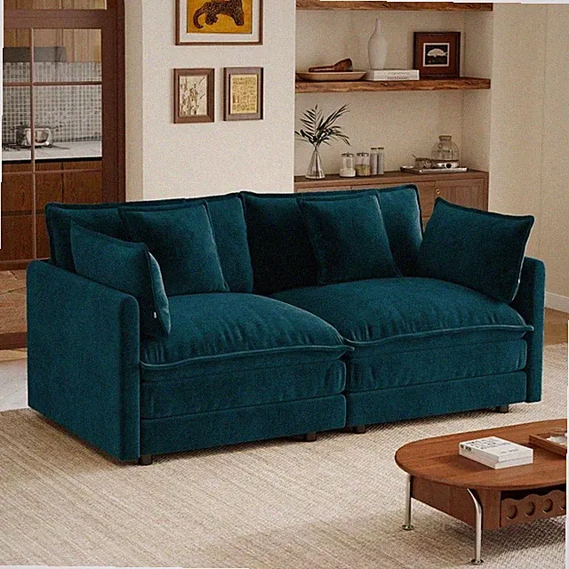 71" Modern Upholstered Large Loveseat Sofa Deep Seat W/4 Pillows for Living Room