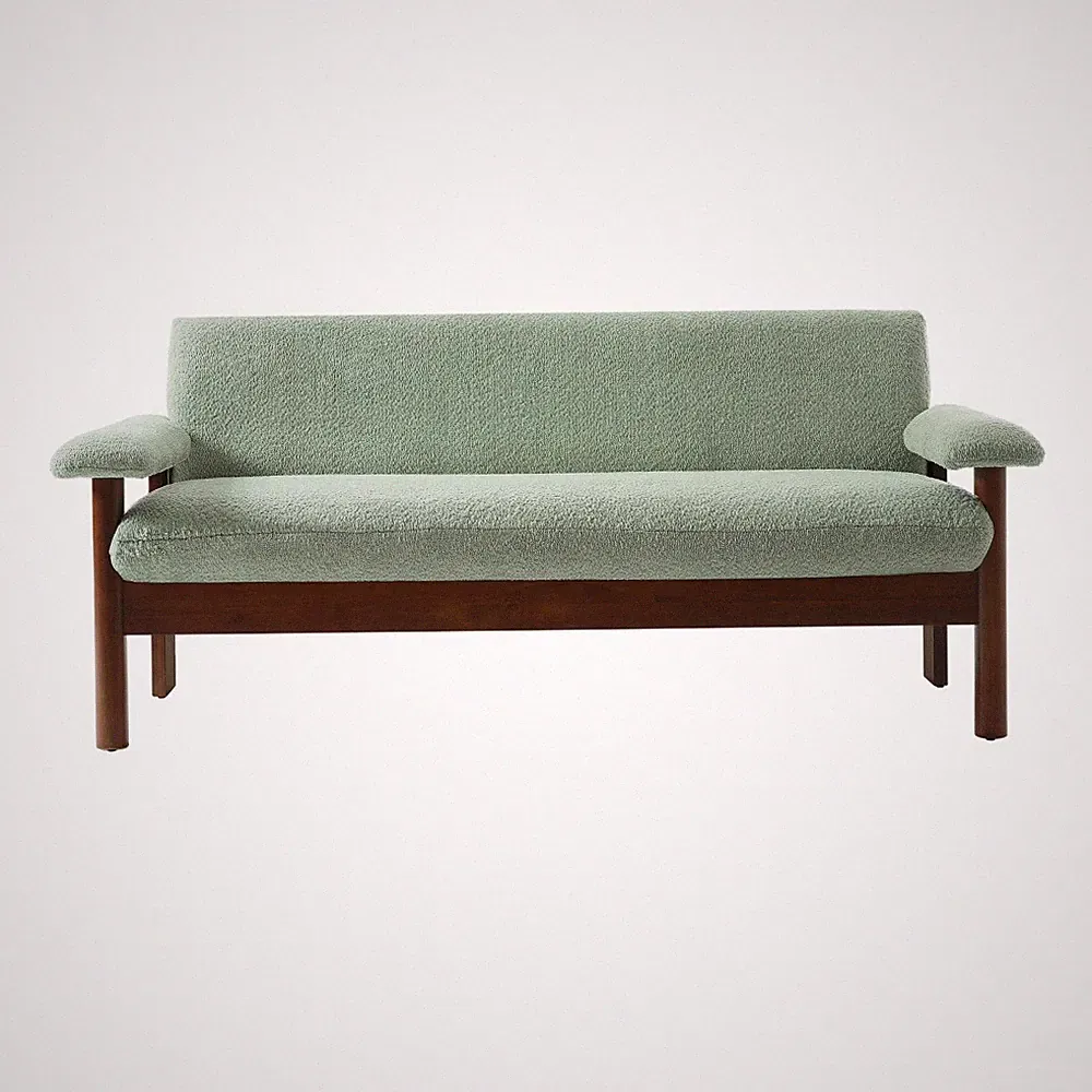 72.8" Modern Loveseat Sofa 2-Seater Up Couch with Arm Pillars Wooden Legs