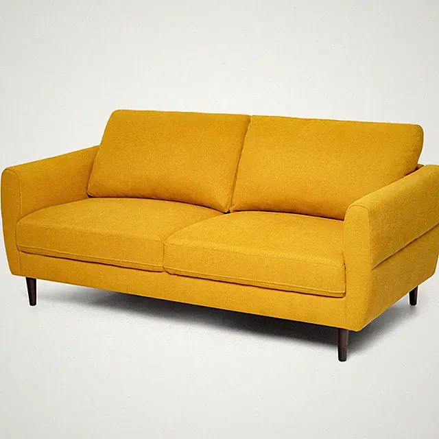 72" Fabric Sofa Couch Living Room Small Apartment Furniture w/ Wood Legs Yellow