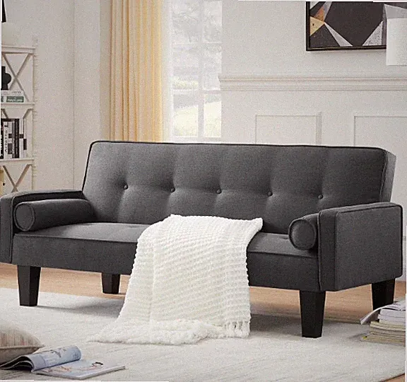 72''in Convertible Futon Sofa Bed with USB Ports for Living Room, Guest Room