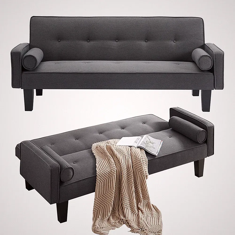 72 Inch Convertible Sofa Bed Sleeper Futon Loveseat Velvet Sleeper Couch, 600 lb