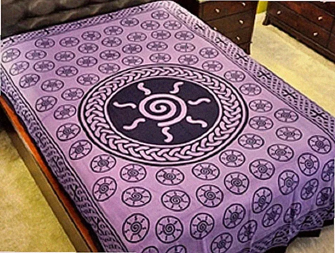 72" x 108" Wall Hanging Tapestry - Cotton Bedding Bed throw - Celtic Spiral