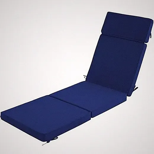 72 x 21 Inch Outdoor Chaise Lounge Cushion - Removable Cover, 4-Section