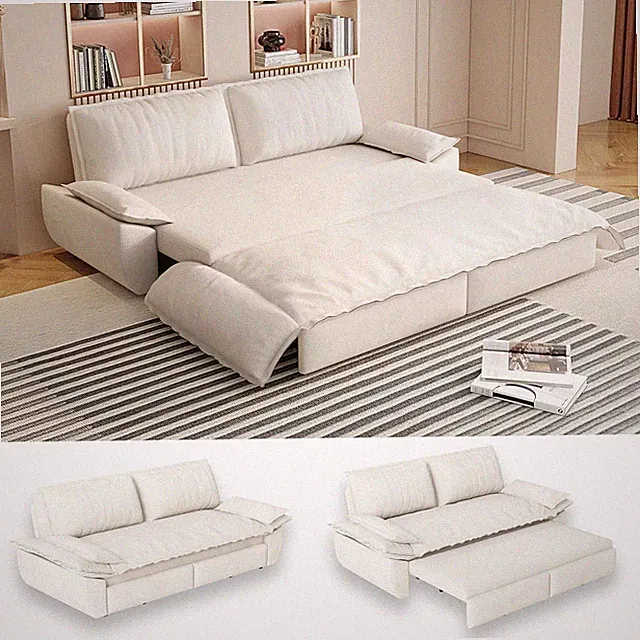 73.2" Futon Sofa Bed 3 in 1 Convertible Sleeper Sofa Velvet Pull Out Bed