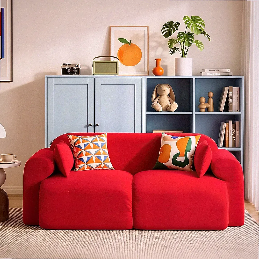 73.2" Loveseat Cloud Couch Sofa, Boneless Sectional with Memory Foam, 2 Seater C