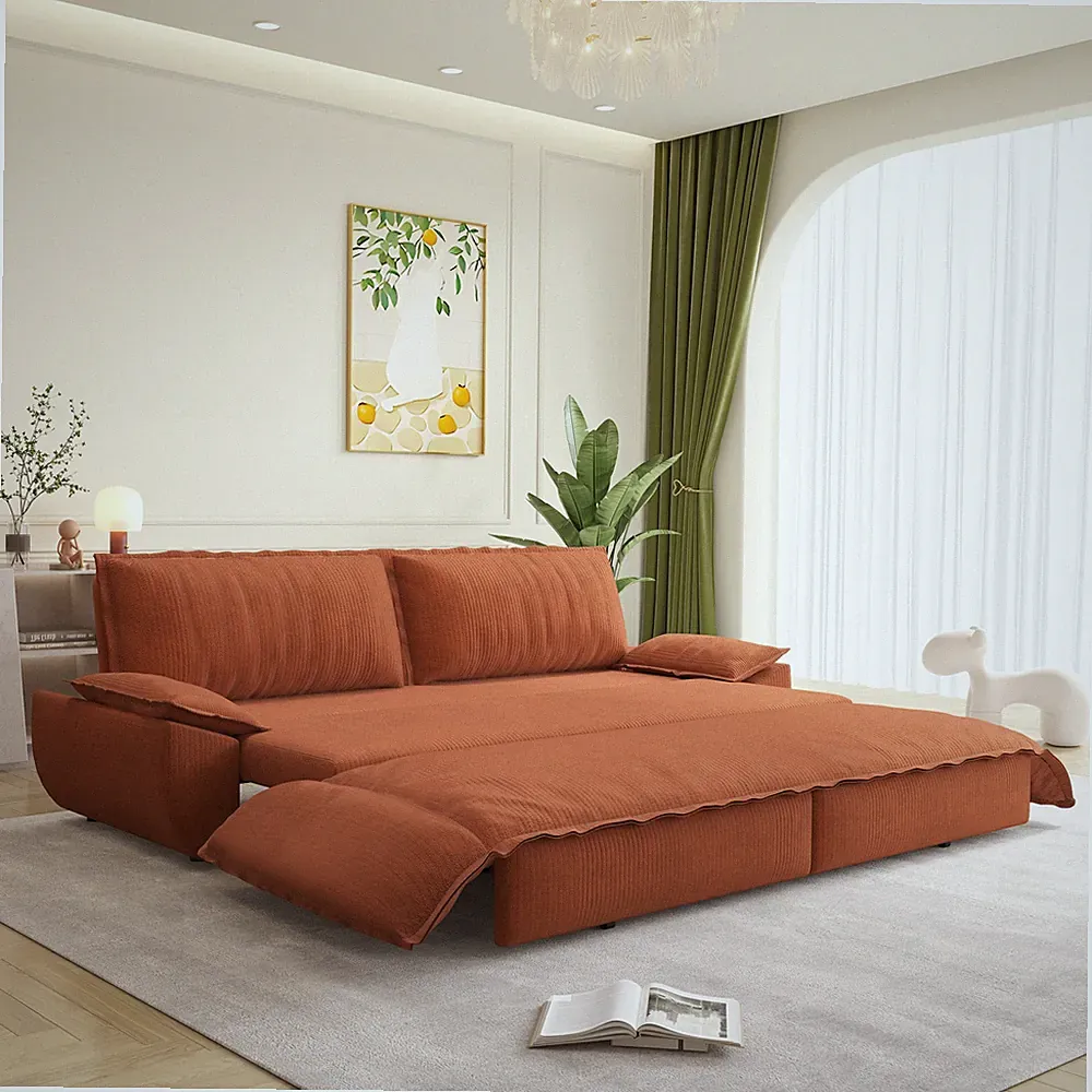 73.2" Queen Pull Out Sofa Bed,3-in-1 Convertible Sleeper Sofa,Multi-Functiona